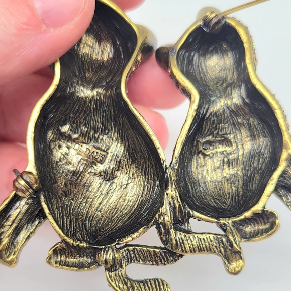 Heidi Daus Champagne Diamond Swarovski Crystal Kitten with Mama Cat RARE VINTAGE - Picture 11 of 12